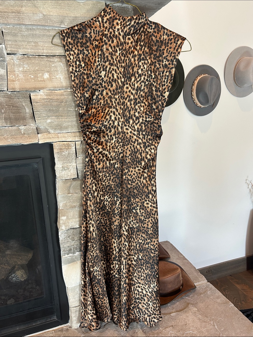 Mango Brown Leopard Print Maxi Dress